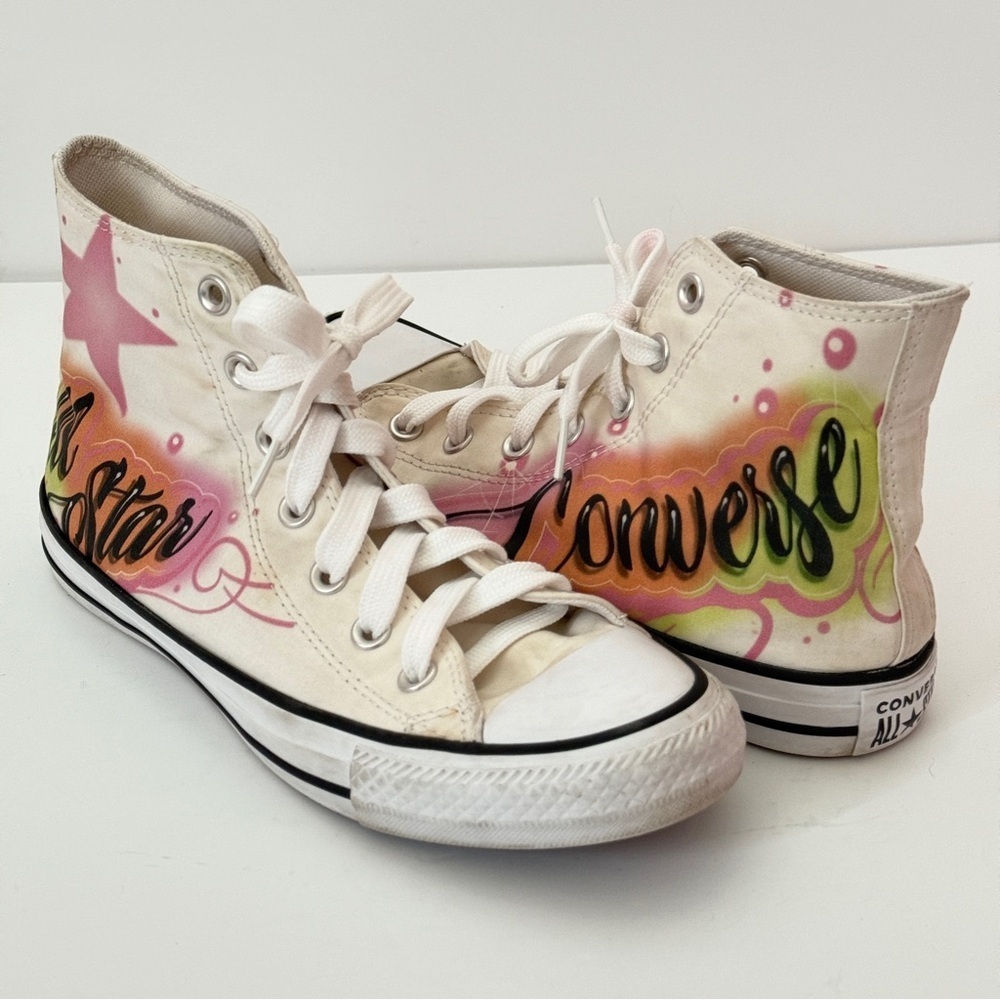 Chuck Taylor All Star Converse Airbrush Graffiti Size Women 7 | Men 5 - Picture 3 of 13